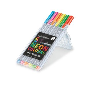 Staedtler triplus® fineliner 334 Box mit 6 sortierten neon Farben