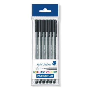 Staedtler triplus® fineliner 334 - schwarz (6 Stück)