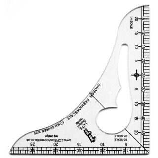 Schneiderlineal Fashion Scale, 1/5, 2/5, 1/4 Reduktion