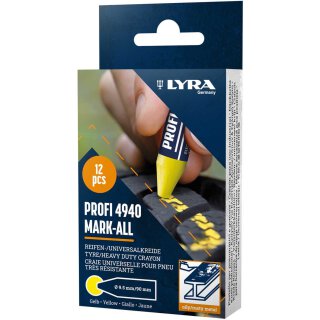 Lyra Reifenkreide rund 15 mm/gelb (12 Stück)