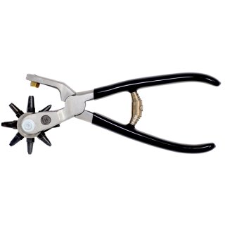 Revolverlochzange geschmiedet mit 8 Lochpfeifen (made in Germany)