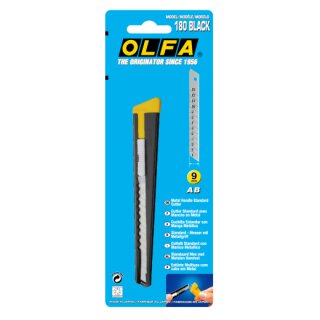 Olfa Metall-Cuttermesser mit Abbrechklinge 9 mm (180 black)