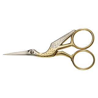 Alpen Stickerschere Kranich vernickelt/goldener Griff
