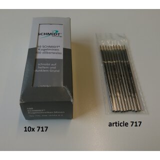 Schmidt Ersatzminen silber für Kugelschreiber (10 Stück)